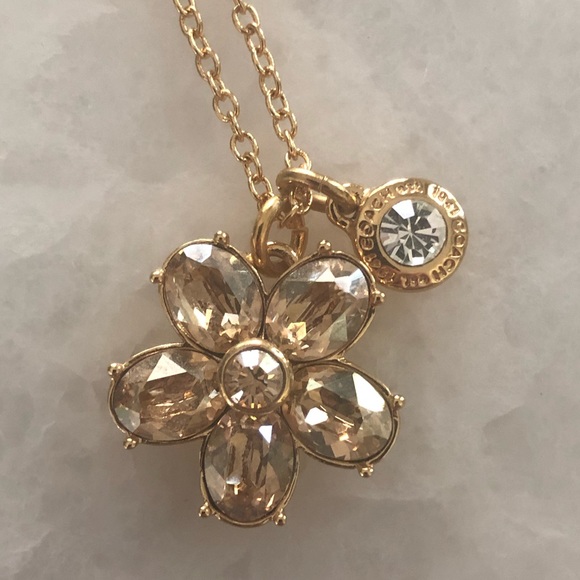Coach Jewelry Coach Goldtone Flower Necklace Poshmark